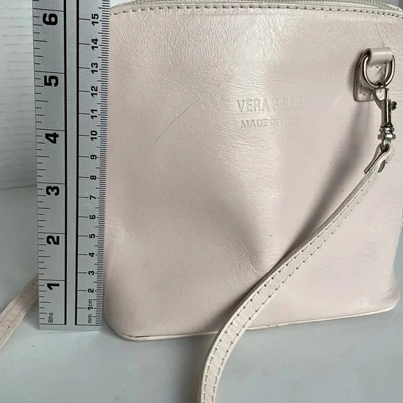 Vera Pelle light pink cross body purse - Picture 7 of 11